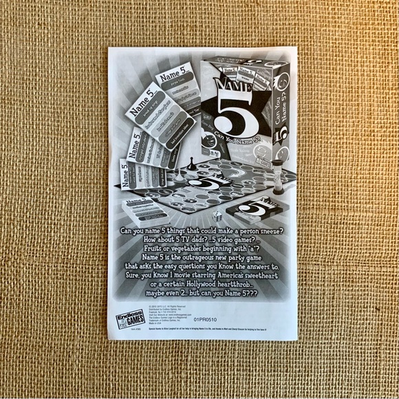 ENDLESS GAMES NAME 5 Board Game Complete Ages 12 + Like New - Picture 11 of 15